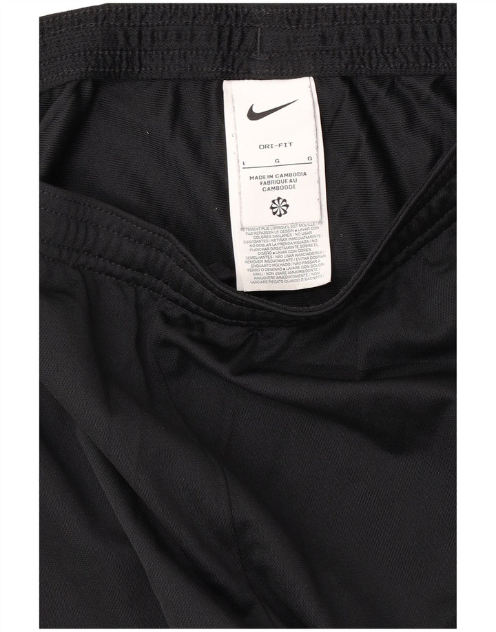 NIKE Womens Dri Fit Tracksuit Trousers UK 14 Large  Black Polyester