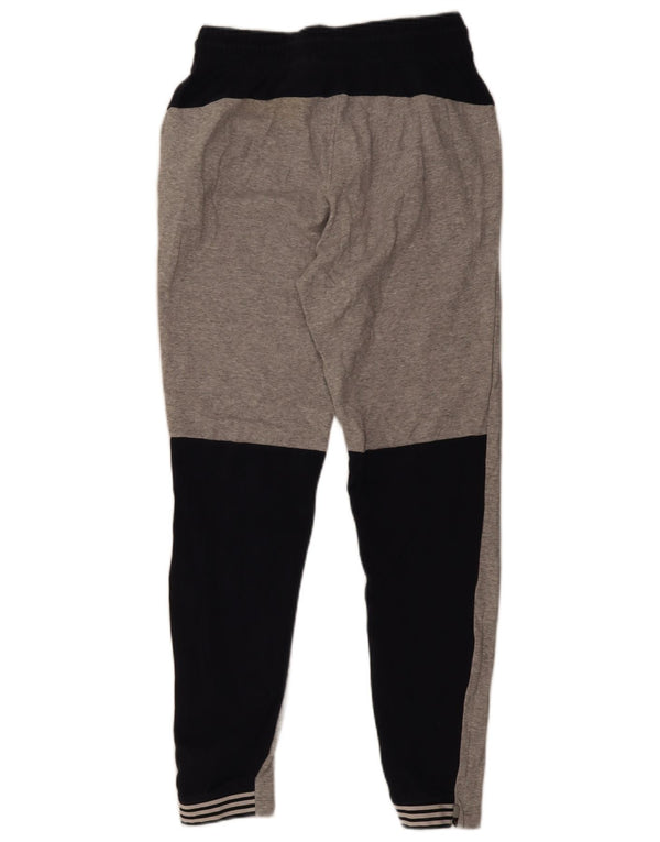 Adidas Mens Tracksuit Trousers Joggers Small Grey Colourblock Cotton Sports