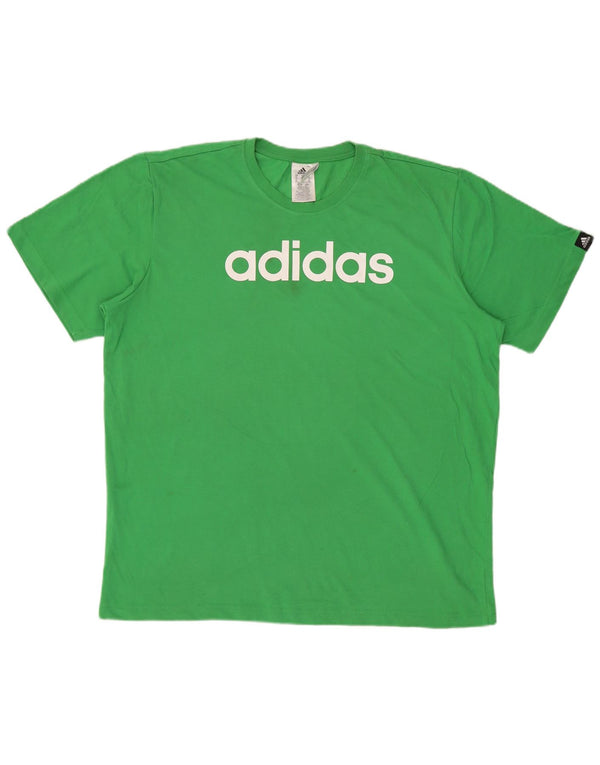 Adidas Mens Climalite Graphic T-Shirt Top XL Green Cotton