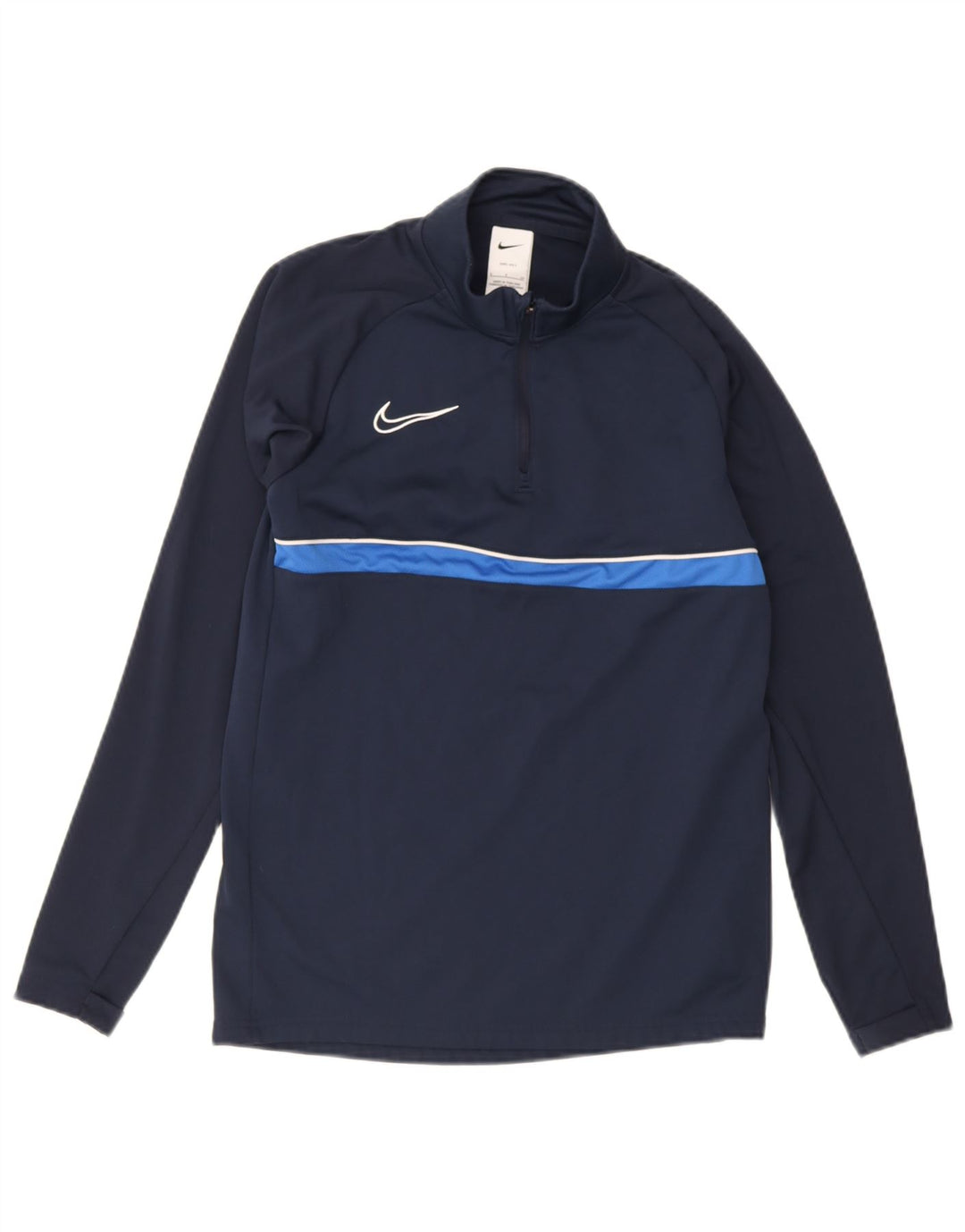 Nike Mens Dri Fit Pullover Tracksuit Top Small Navy Blue Colourblock