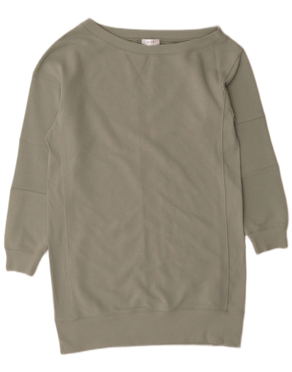 Reiss Womens Oversized Sweatshirt Jumper Dress UK 10 Small Khaki Cotton