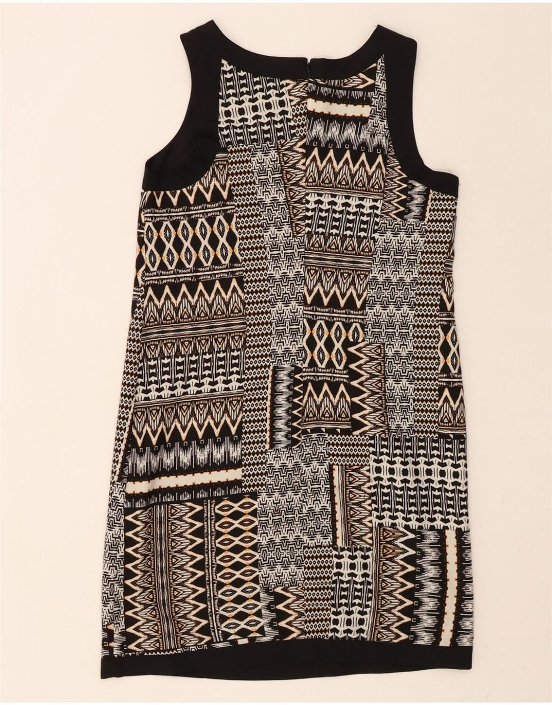 DEBENHAMS Womens Abstract Pattern Sheath Dress UK 10 Small Black Vintage Debenhams and Second-Hand Debenhams from Messina Hembry 