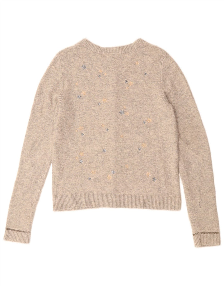 WHITE STUFF Womens Abstract Pattern Cardigan Sweater UK 10 Small Grey