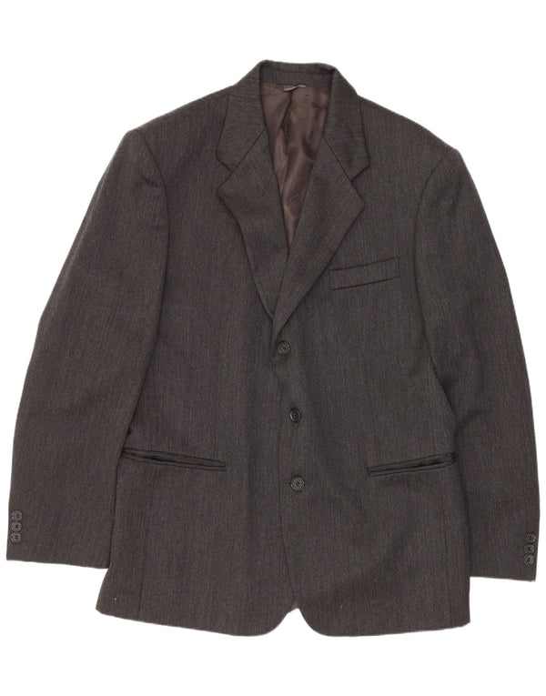 Cacharel Mens 3 Button Blazer Jacket UK 40 Large Grey Classic
