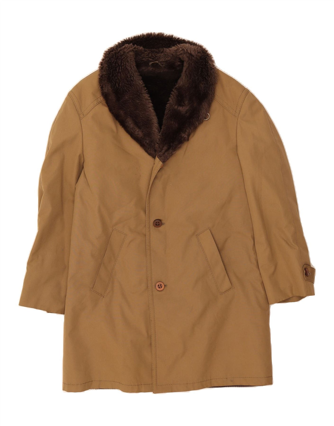 NINO Mens Overcoat UK 40 Large Brown Synthetic Vintage NINO and Second-Hand NINO from Messina Hembry 