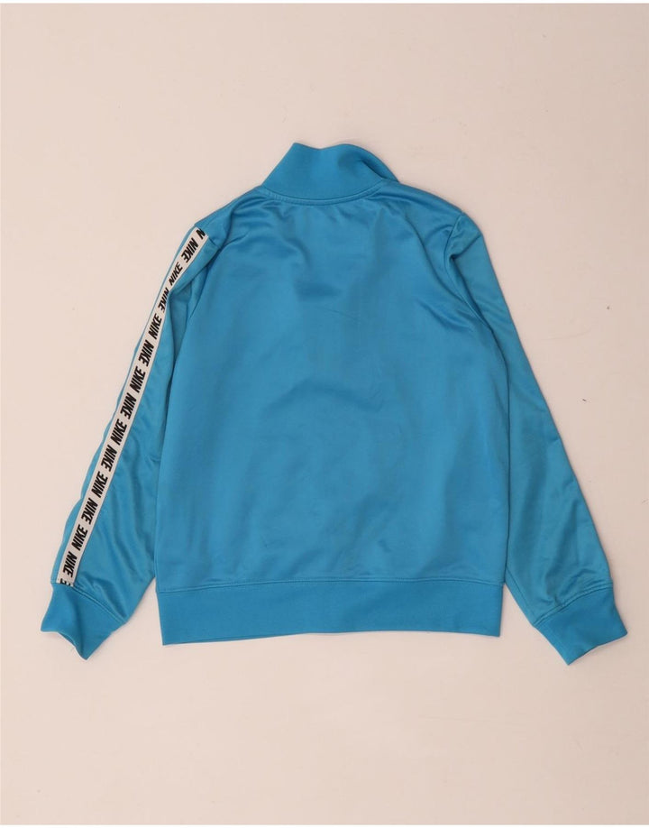 Nike Boys Graphic Tracksuit Top Jacket 6-7 Years Large Blue Colourblock
