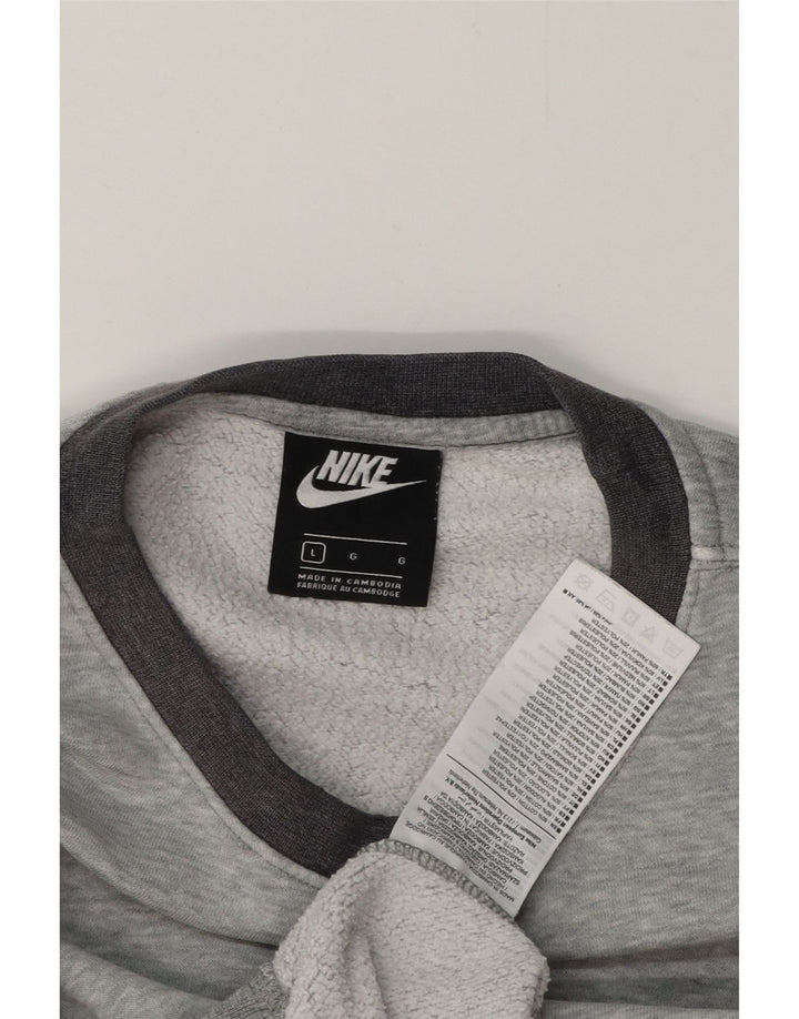 NIKE Mens Sweatshirt Jumper Large Grey Cotton