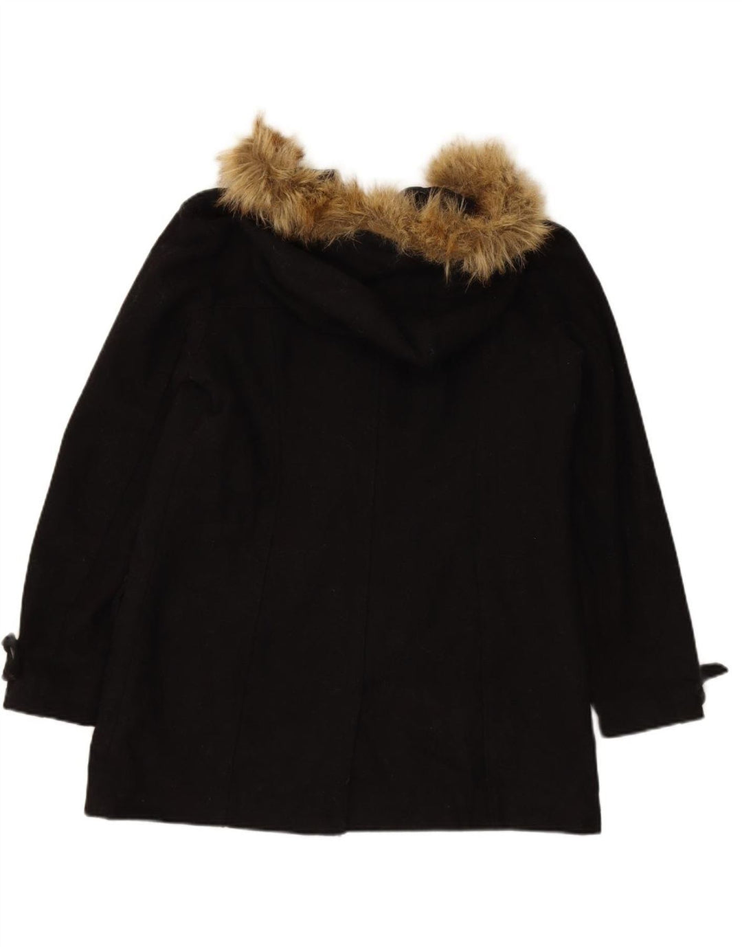 OLD NAVY Womens Hooded Duffle Coat UK 14 Medium Brown Wool