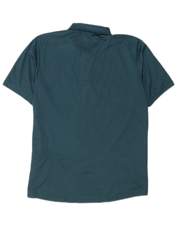 Adidas Mens Polo Shirt Medium Blue Polyester