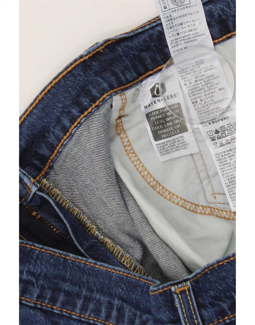 Levi's Mens 505 Straight Jeans W40 L22 Blue Cotton