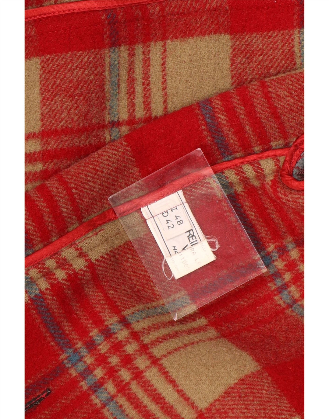 VINTAGE Womens Duffle Coat IT 48 XL Red Wool