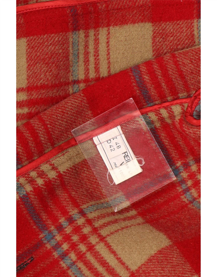 VINTAGE Womens Duffle Coat IT 48 XL Red Wool