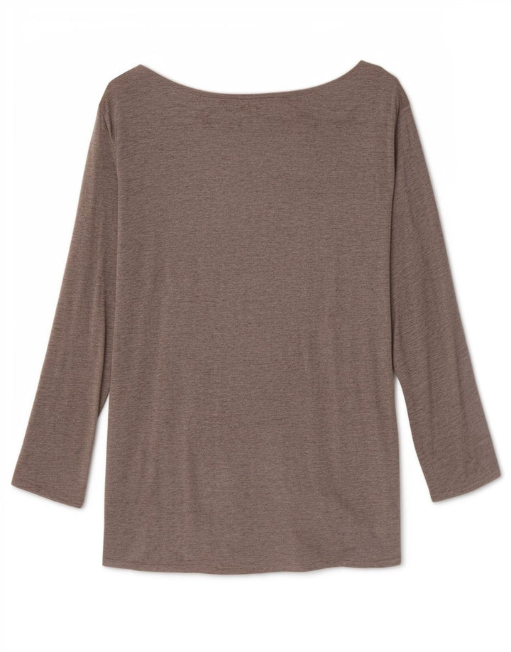 Massimo Dutti Womens Top 3/4 Sleeve UK 12 Medium Grey Viscose