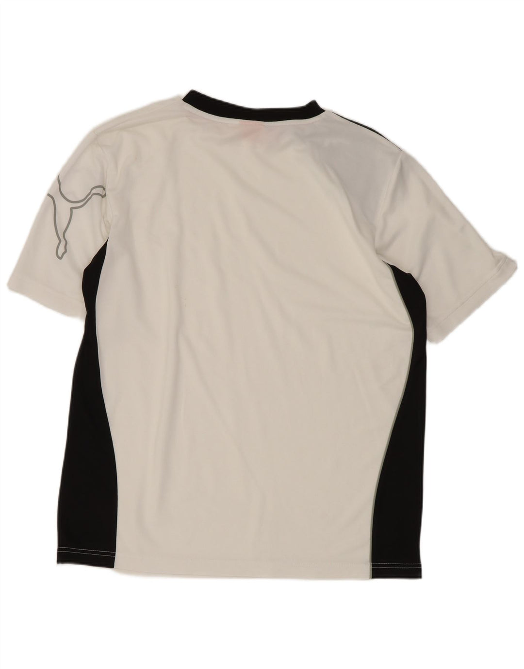 Puma Mens Graphic T-Shirt Top Small White Colourblock