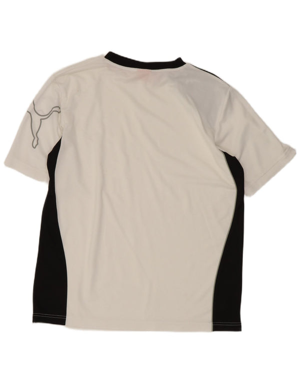 Puma Mens Graphic T-Shirt Top Small White Colourblock