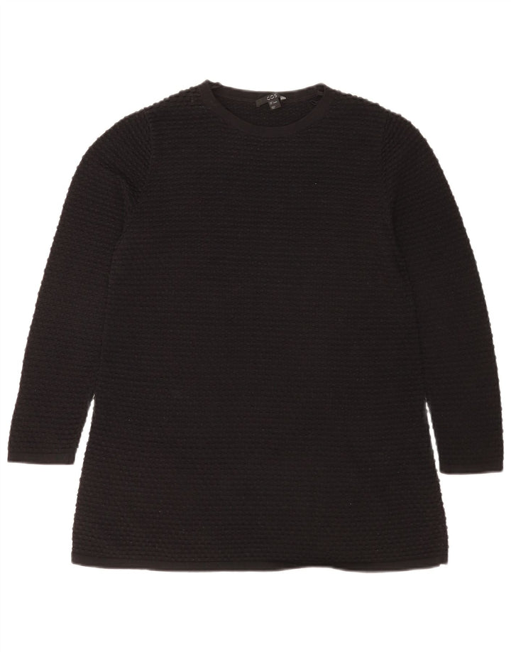Cos Womens Top Long Sleeve UK 10 Small Black Cotton
