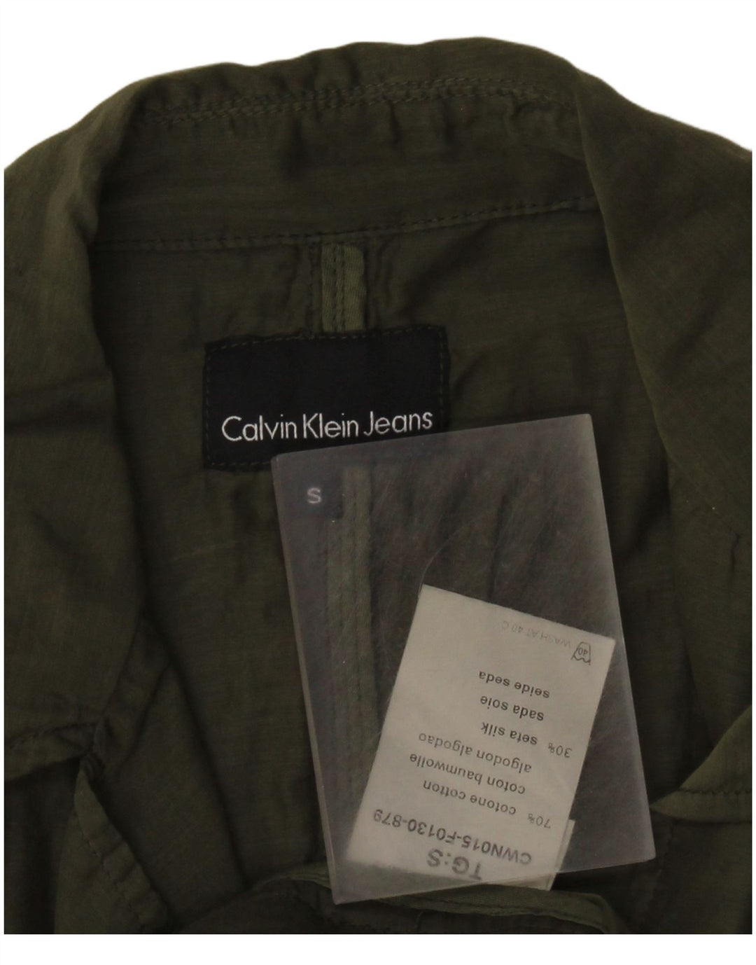 Calvin Klein Jeans Womens 2 Button Blazer Jacket UK 10 Small Green Cotton
