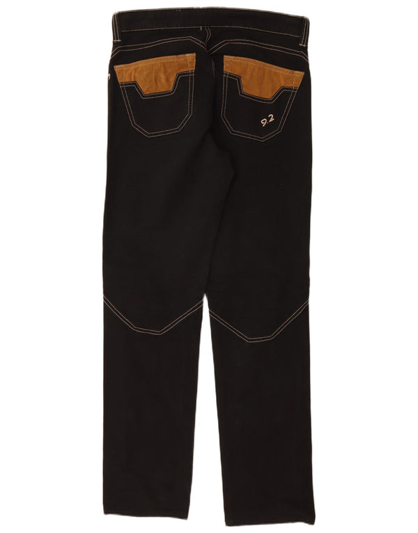 9.2 by Carlo Chionna Womens Casual Trousers W33 L32 Black Colourblock