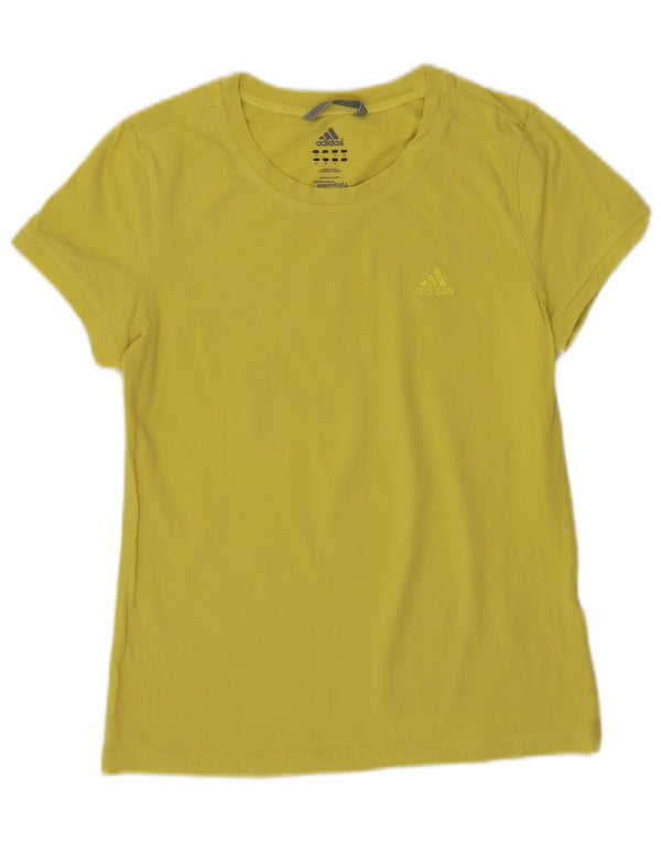 Adidas Womens T-Shirt Top UK 12 Medium Yellow