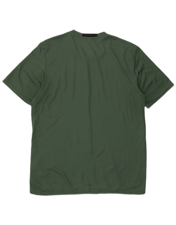 Adidas Mens Aeroready T-Shirt Top Medium Green Polyester