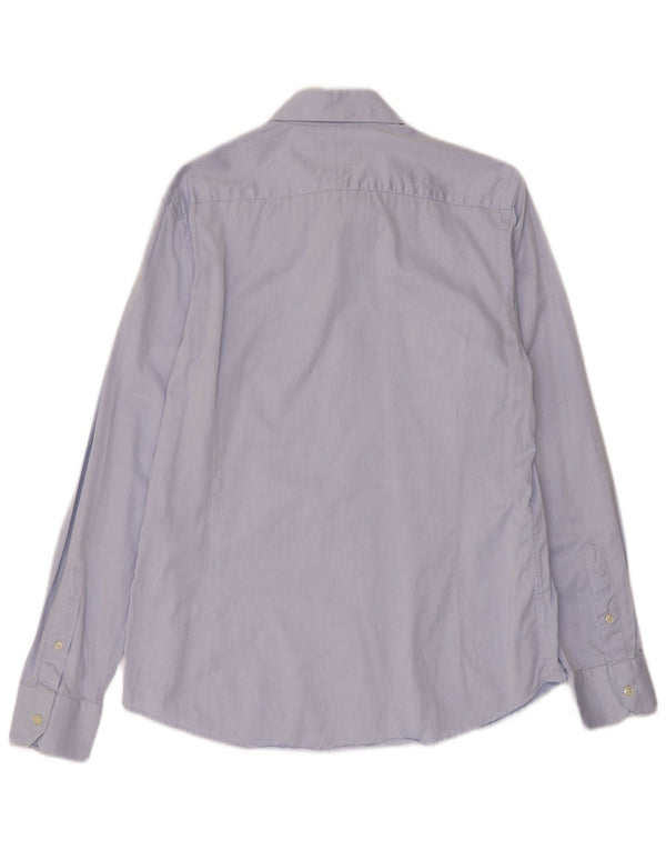 Massimo Dutti Mens Shirt Size 41 Medium Blue Argyle/Diamond