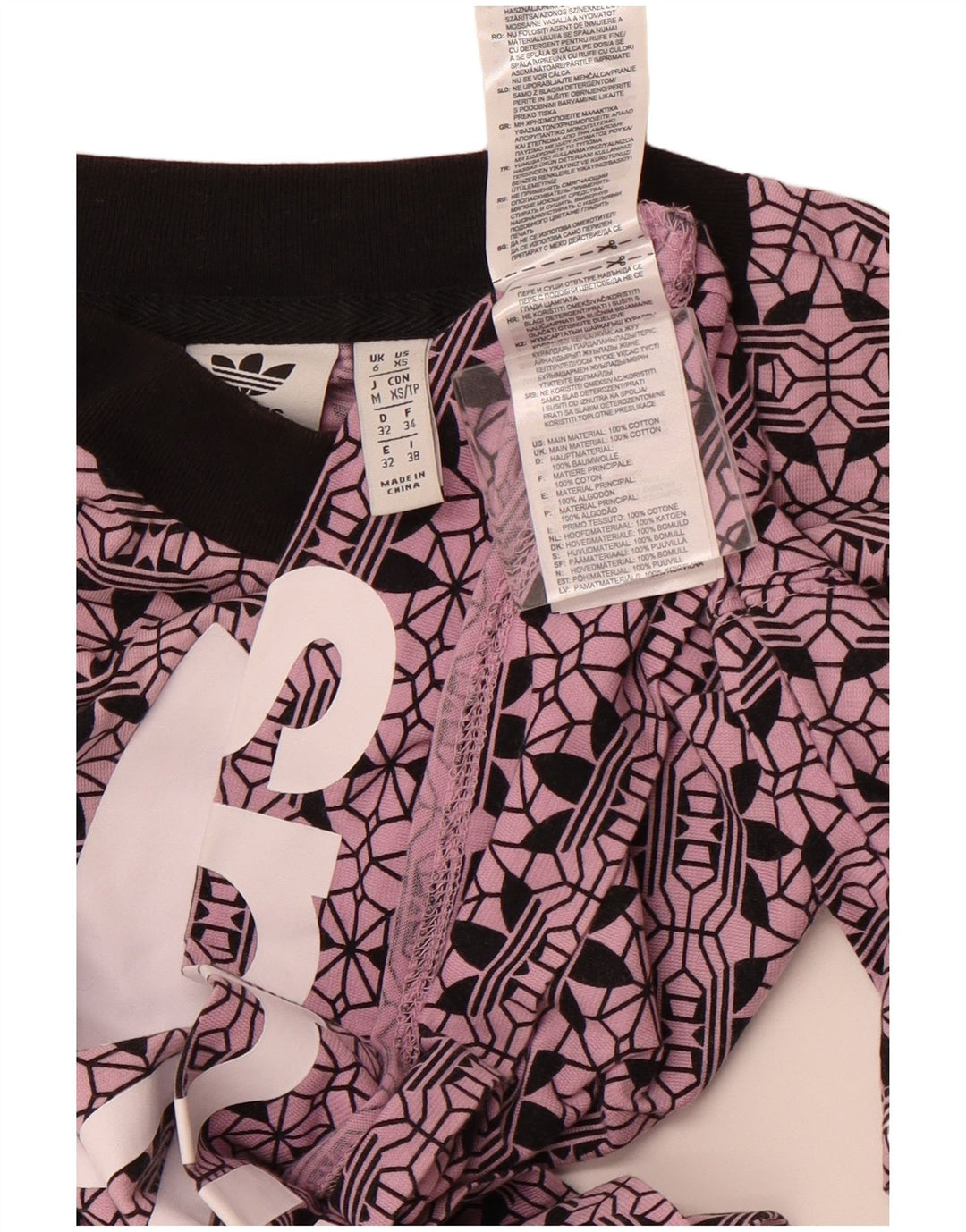 ADIDAS Womens Oversized Crop Graphic T-Shirt Top UK 6 XS Purple Cotton