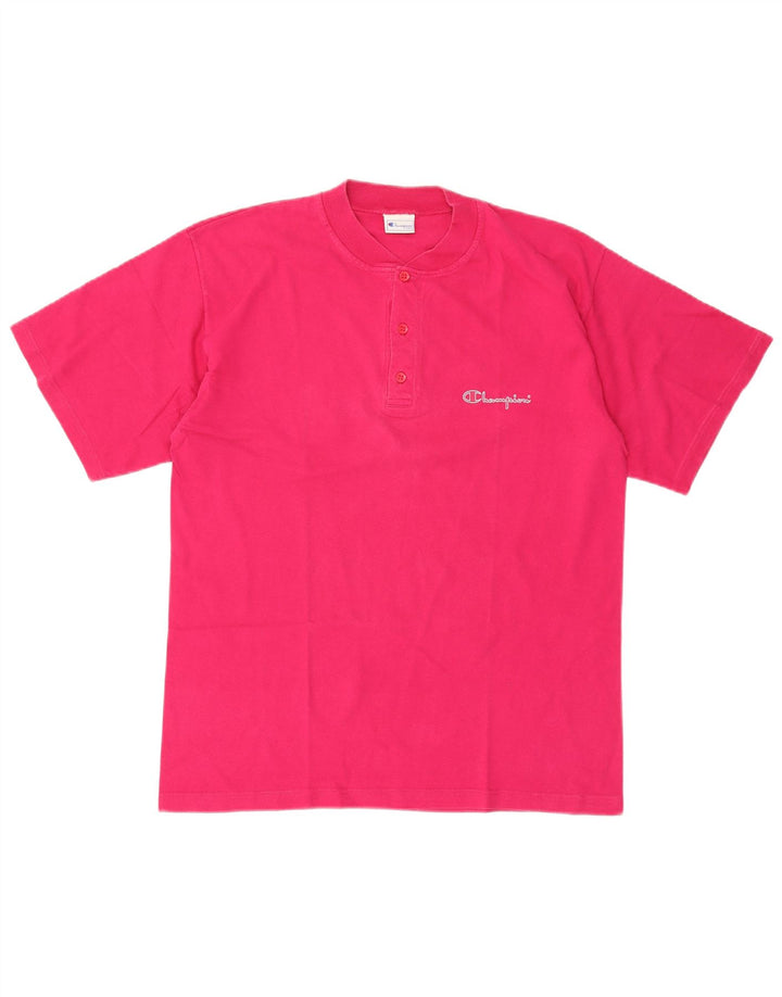 Champion Mens T-Shirt Top Large Pink Cotton