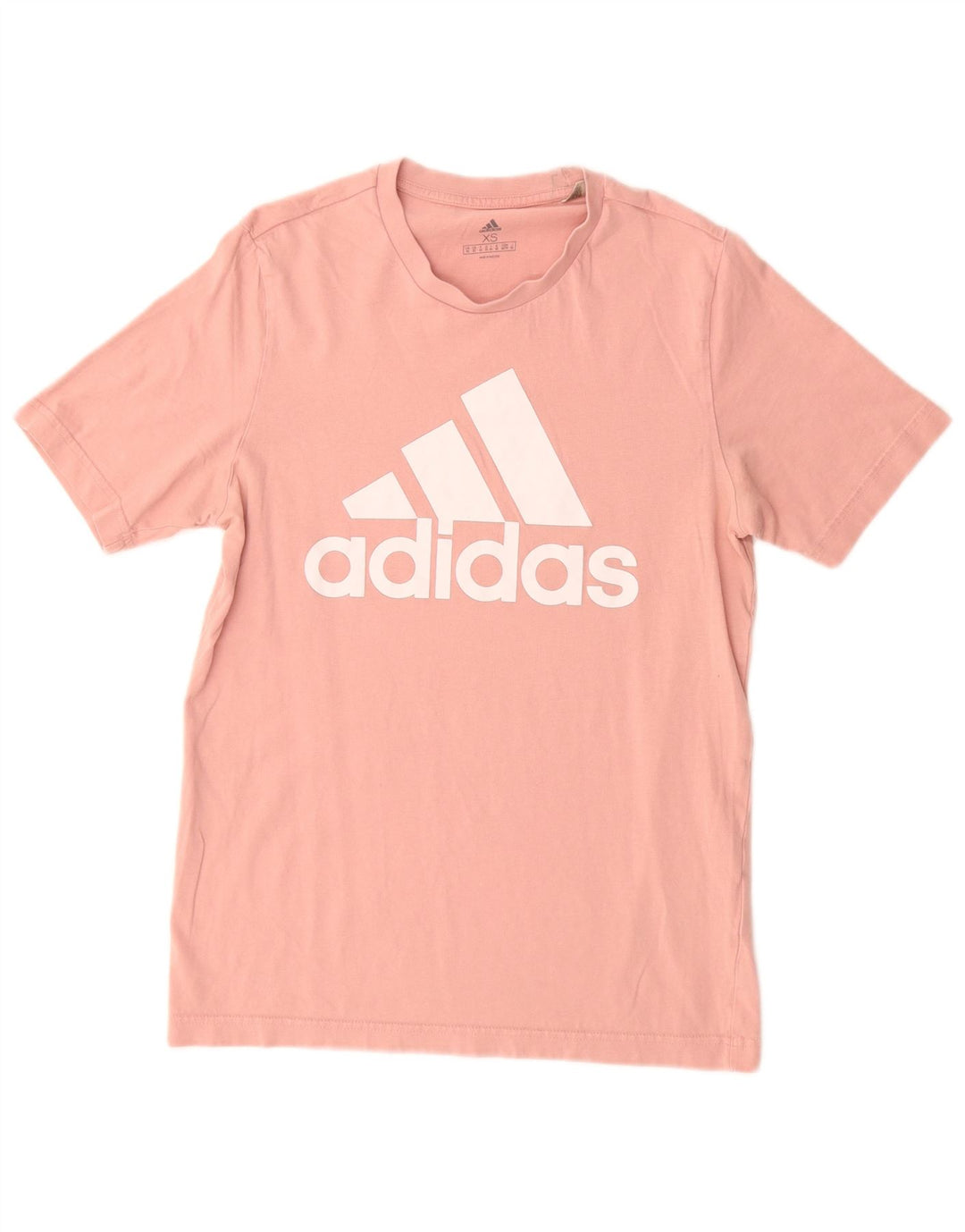 ADIDAS Womens Graphic T-Shirt Top UK 6 XS Pink Cotton