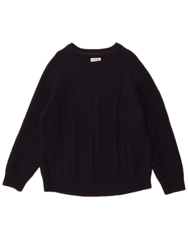 Fat Face Womens Crew Neck Jumper Sweater UK 22 3XL Navy Blue Wool