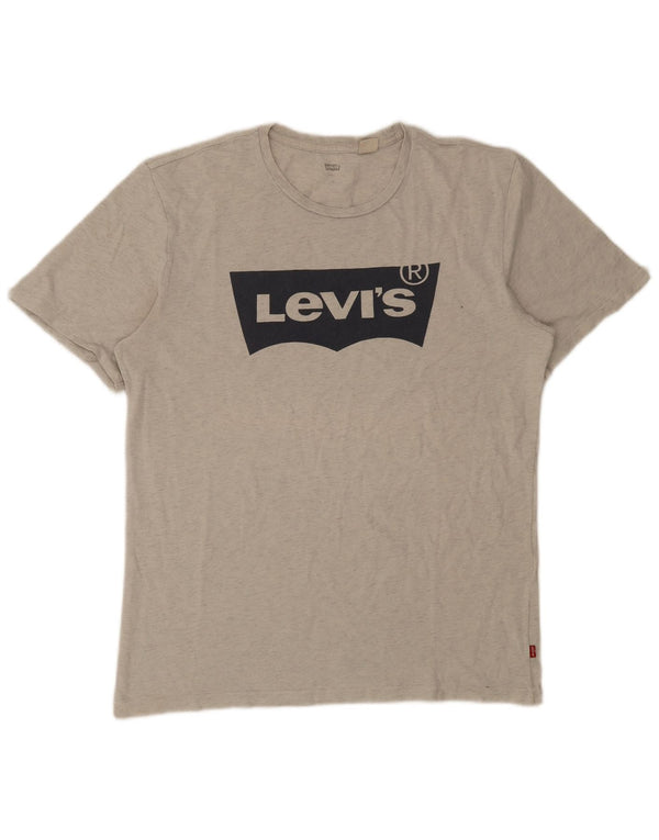 Levi's Mens Graphic T-Shirt Top Large Grey Flecked