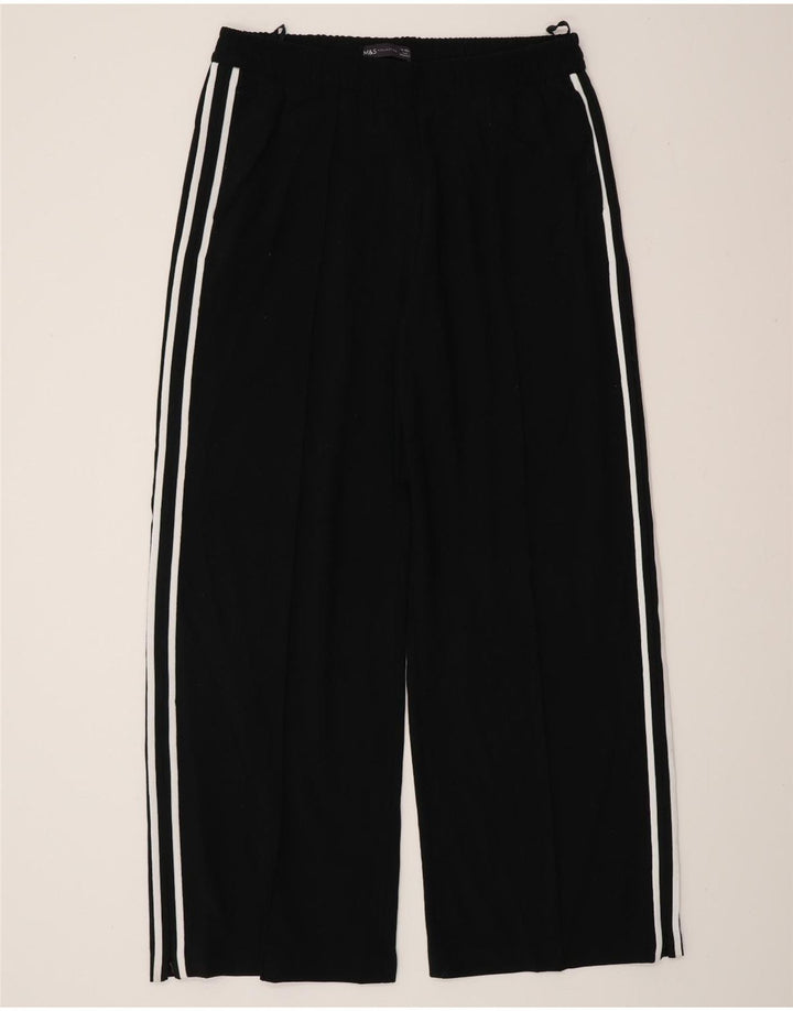 Marks & Spencer Womens Tracksuit Trousers UK 14 Medium Black Polyester