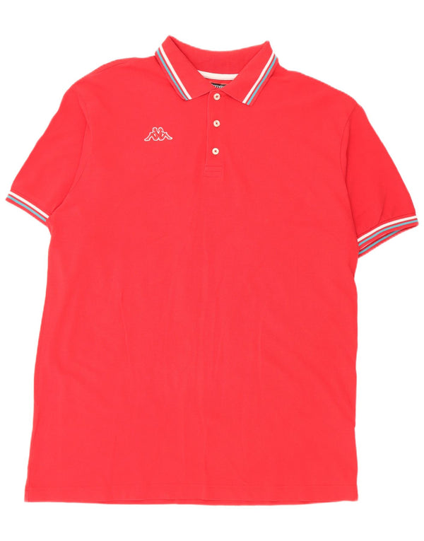 Kappa Mens Polo Shirt 3XL Red Striped Cotton