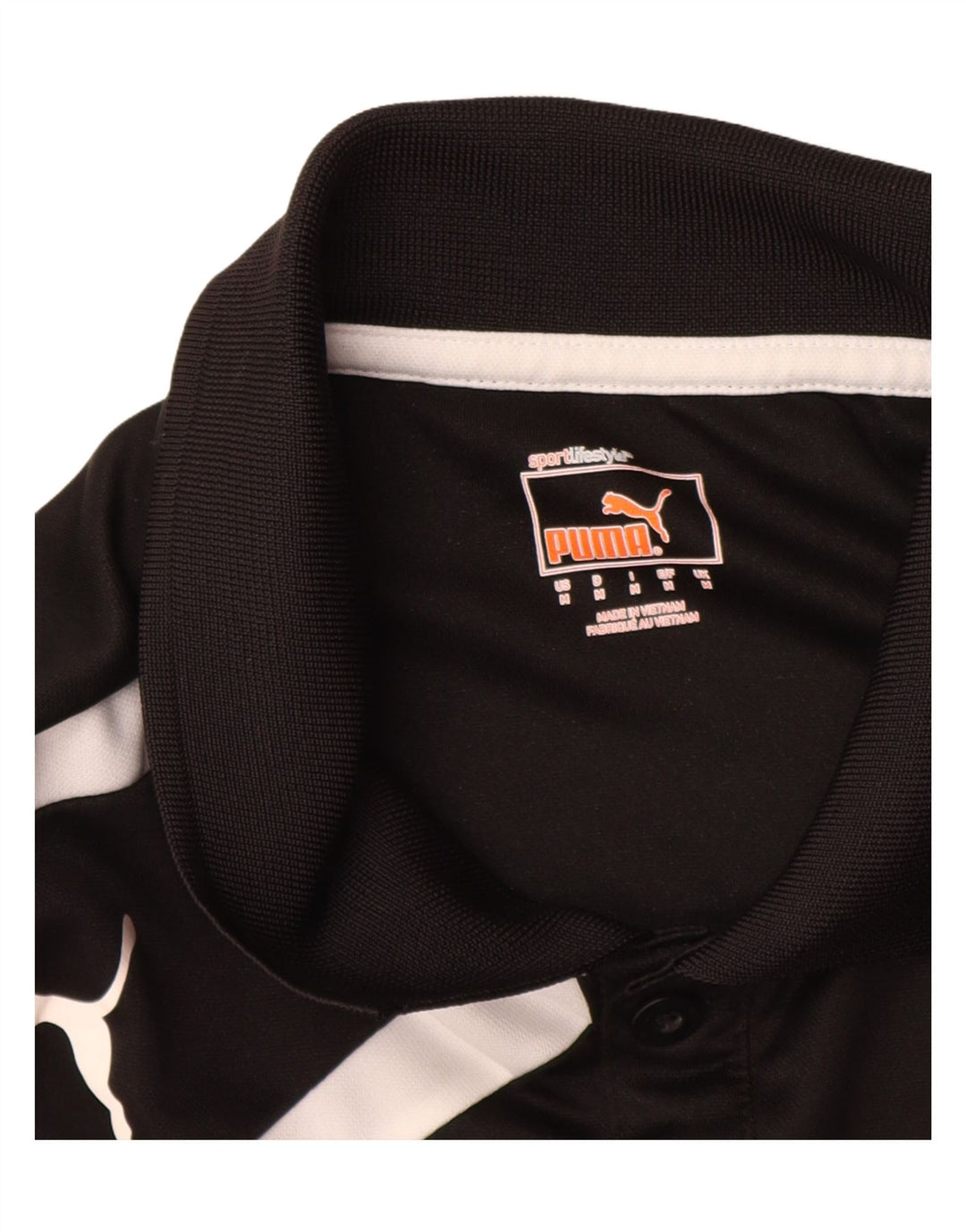 Puma Mens Graphic Polo Shirt Medium Black Colourblock