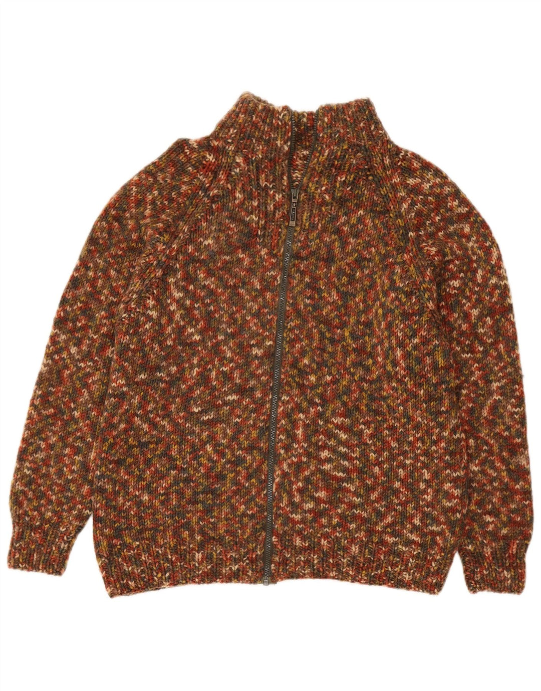Vintage Mens Cardigan Sweater Medium Multicoloured Flecked