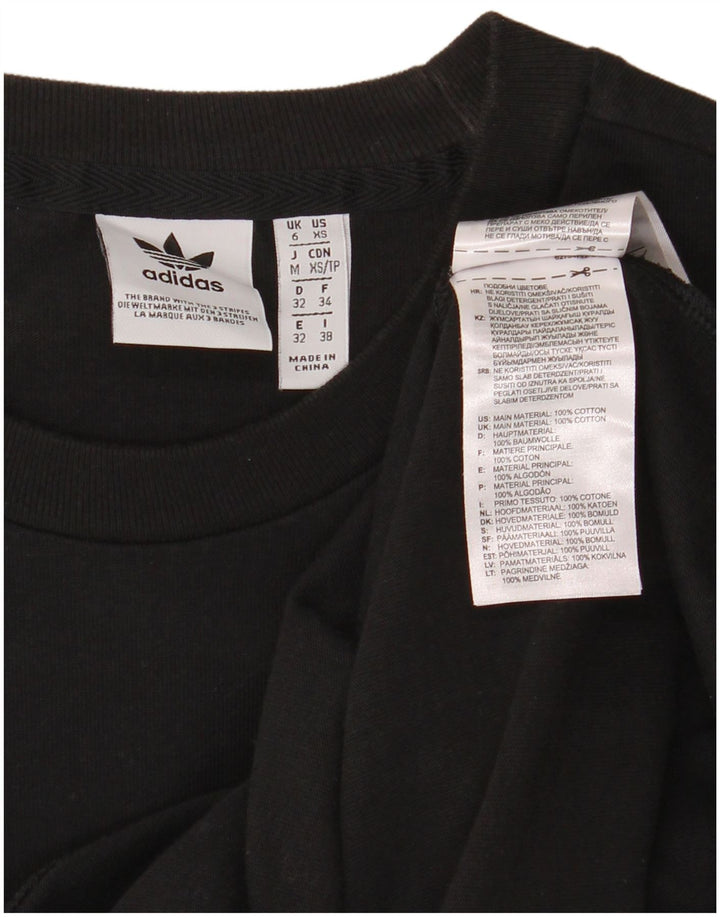 ADIDAS Womens T-Shirt Dress UK 6 XS Black Cotton