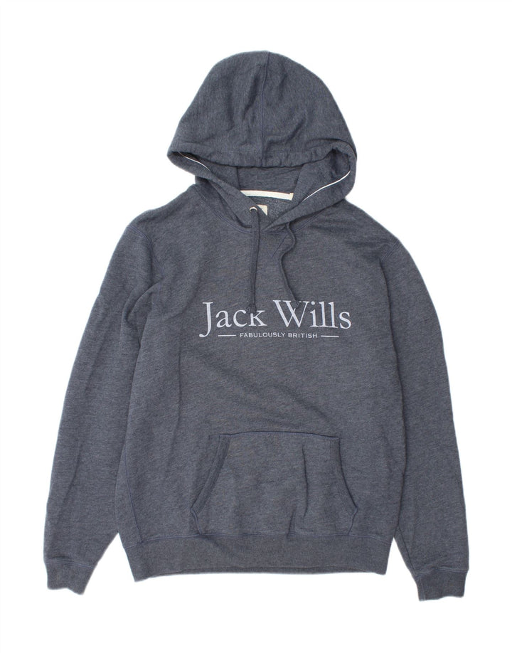 JACK WILLS Mens Graphic Hoodie Jumper Medium Grey Cotton Vintage Jack Wills and Second-Hand Jack Wills from Messina Hembry 