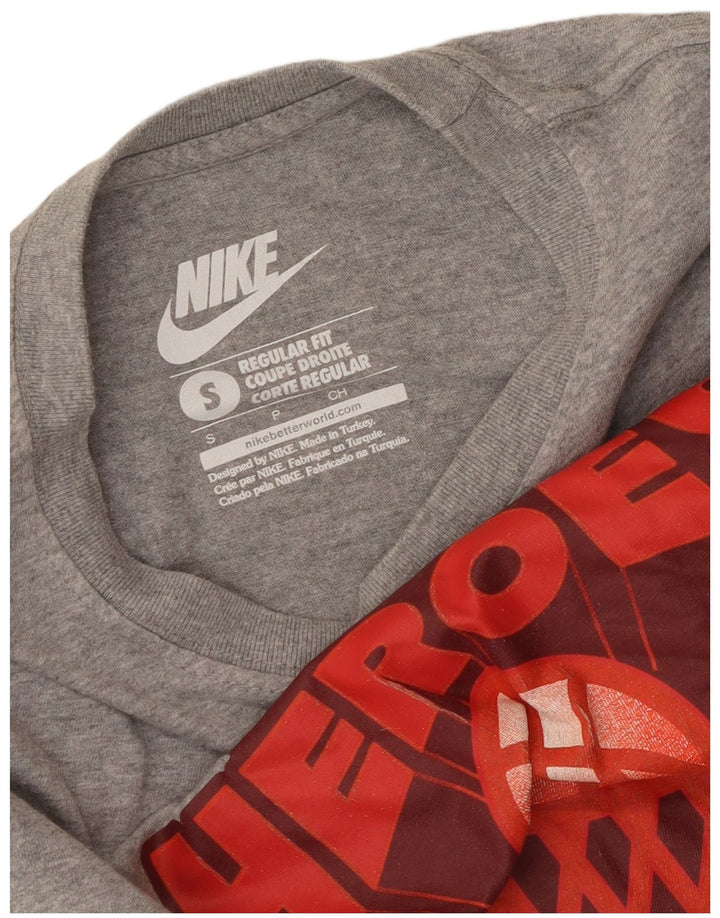 Nike Mens Regular Fit Graphic T-Shirt Top Small Grey Flecked