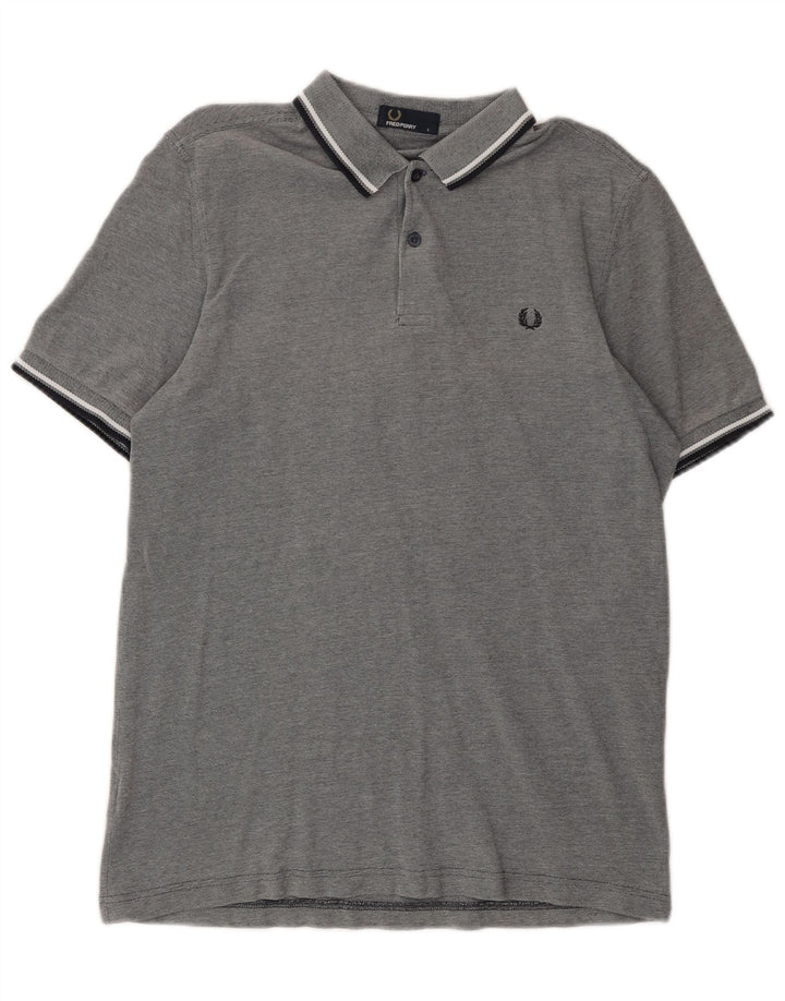 Fred Perry Mens Polo Shirt Large Grey Cotton
