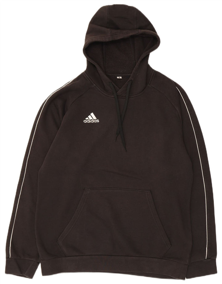 Adidas Mens Hoodie Jumper Medium Black Cotton