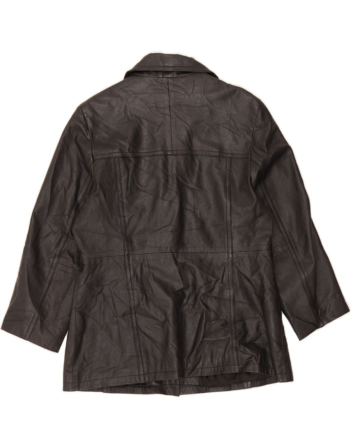 VINTAGE Womens Leather Jacket EU 50 2XL Black Leather Vintage Vintage and Second-Hand Vintage from Messina Hembry 