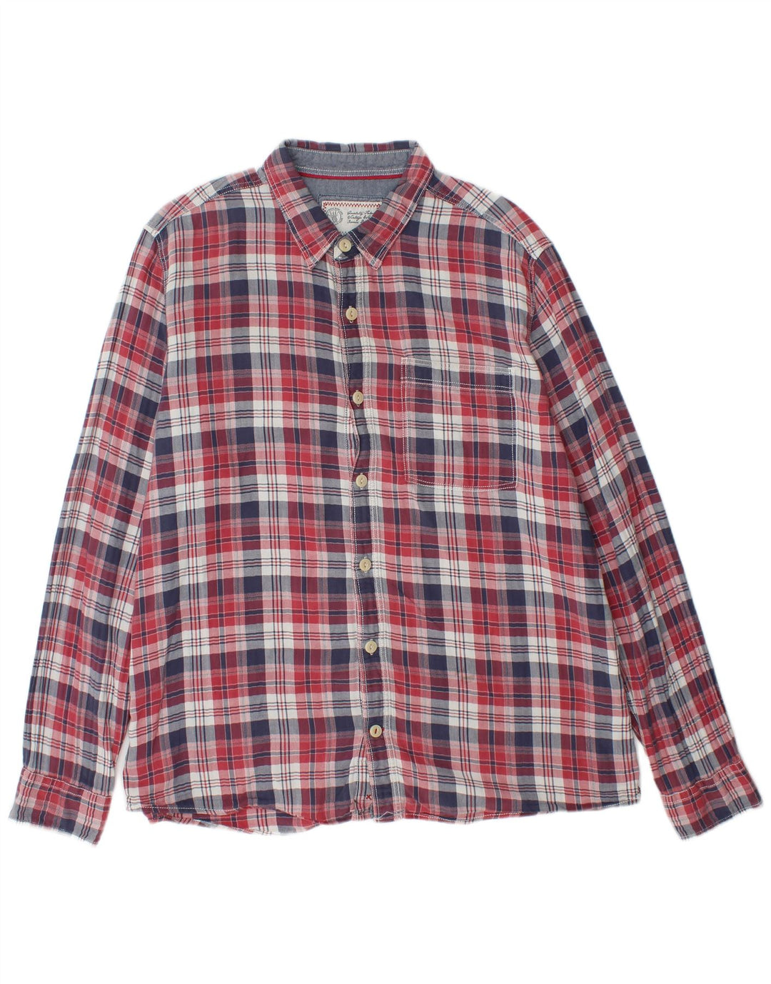 FAT FACE Mens Flannel Shirt XL Red Check Cotton