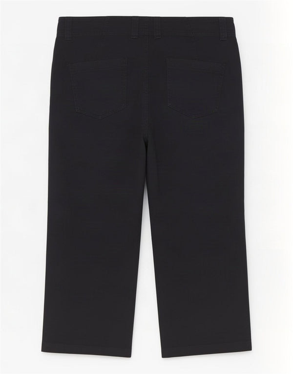 Marks & Spencer Womens Capri Trousers UK 10 Small W34 L21 Black Cotton