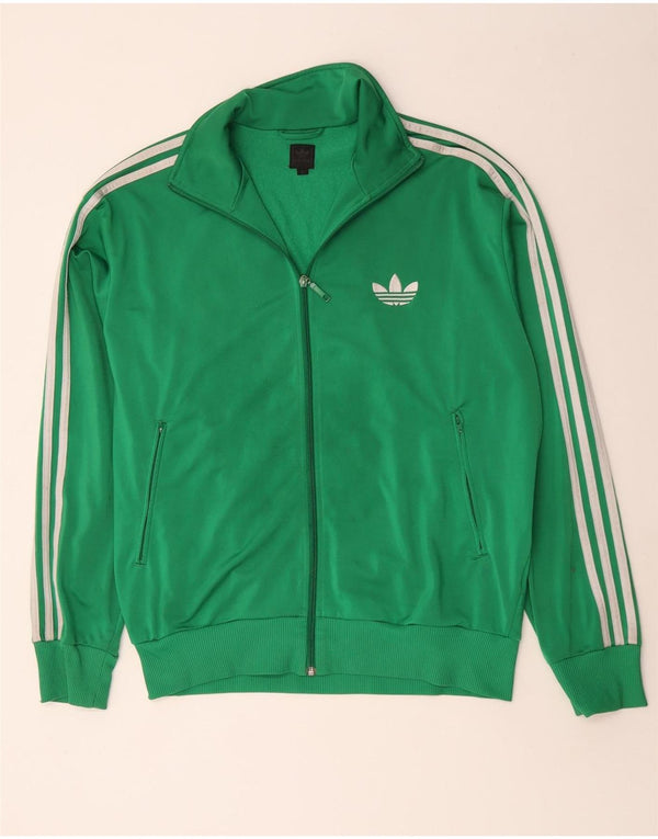 Adidas Mens Tracksuit Top Jacket Large Green Polyester