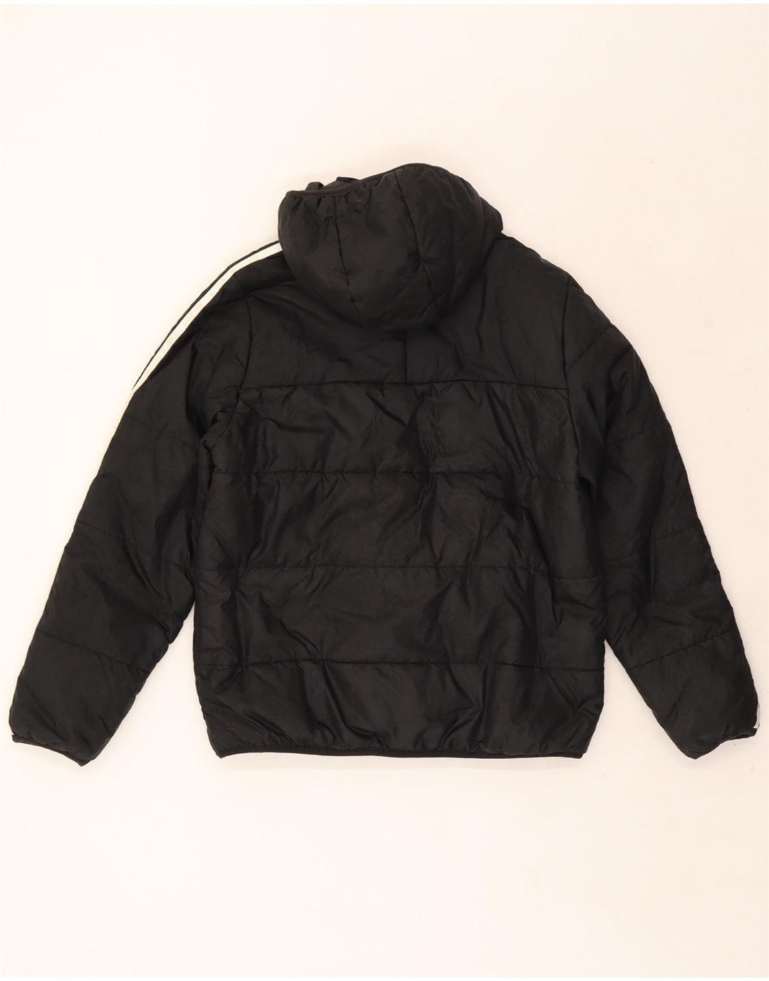 Adidas Boys Hooded Padded Jacket 13-14 Years Black Polyester