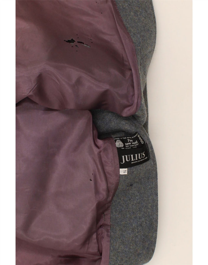 JULIUS Womens Overcoat UK 14 Large  Grey New Wool Vintage Julius and Second-Hand Julius from Messina Hembry 