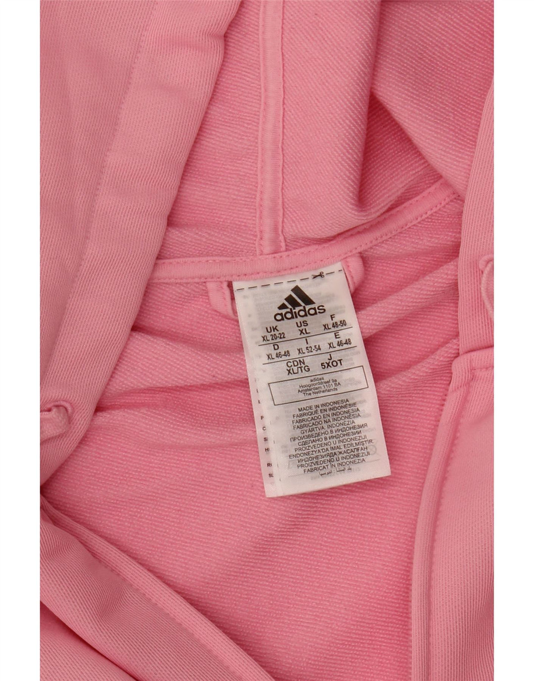 ADIDAS Womens Graphic Zip Hoodie Sweater UK 20/22 XL Pink Polyester