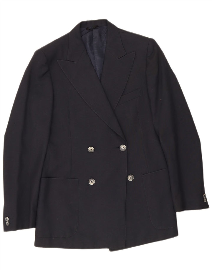 Vintage Mens Double Breasted Blazer Jacket IT 48 Medium Navy Blue