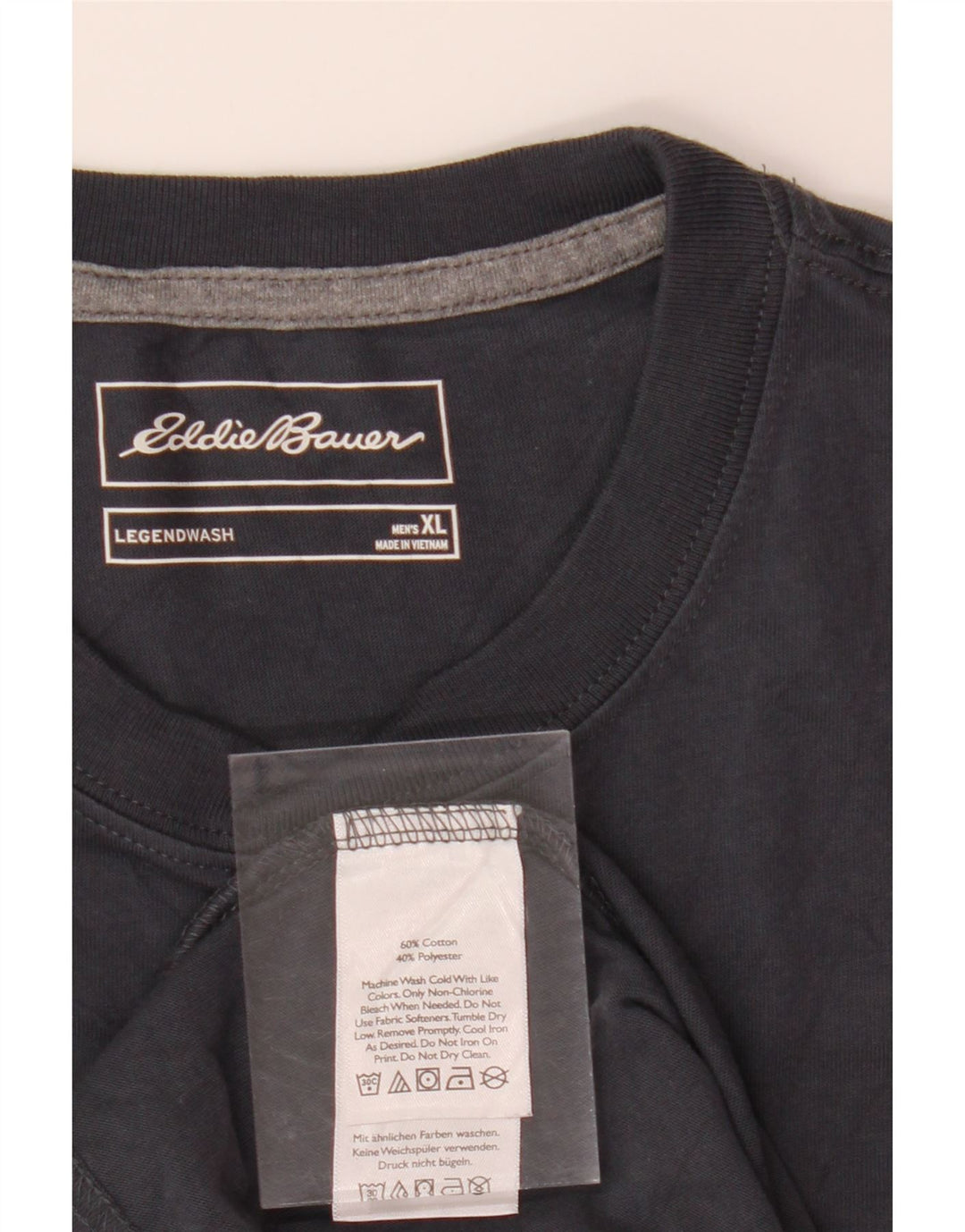EDDIE BAUER Mens T-Shirt Top XL Grey Cotton Vintage Eddie Bauer and Second-Hand Eddie Bauer from Messina Hembry 