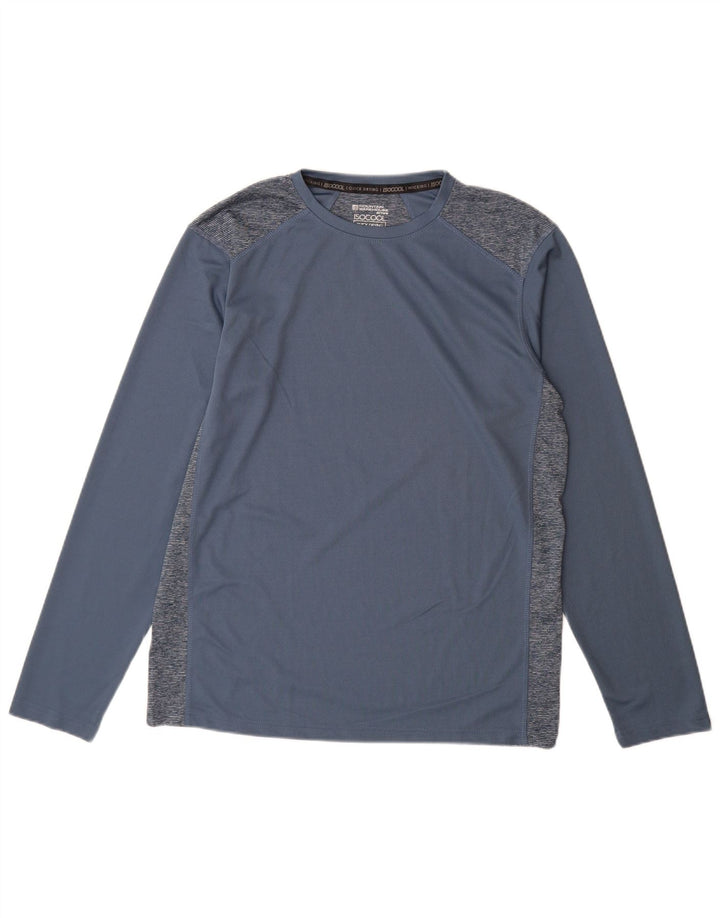 Mountain Warehouse Mens Top Long Sleeve Medium Blue Colourblock Polyester
