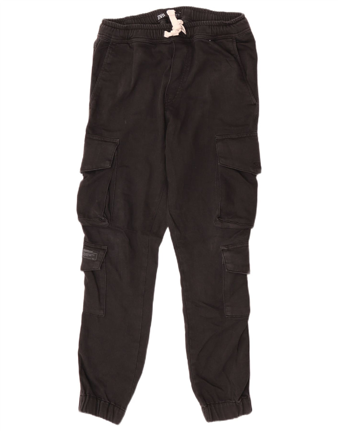Zara Mens Joggers Cargo Trousers Medium W31 L28 Black